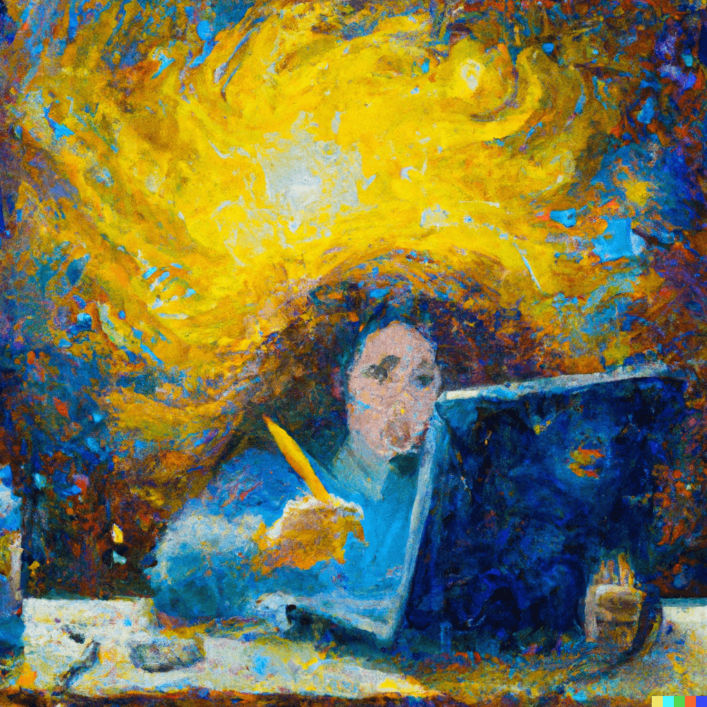 image of a girl coding